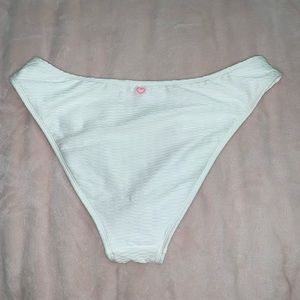 Stoney Clover Lane x Target White Bikini Bottom size Large pink‎ heart